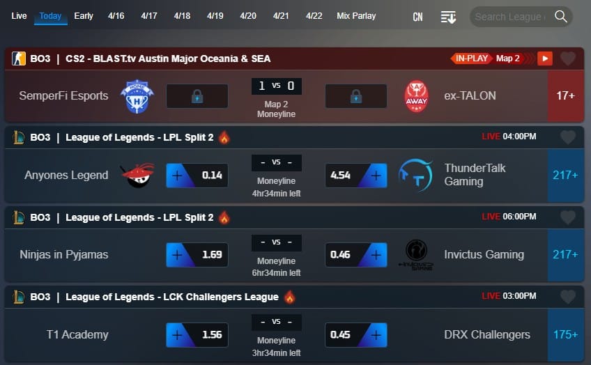 Kèo thể thao điện tử hấp dẫn trong các tựa game mới nổi